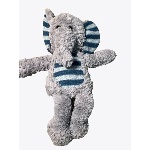 Plush Striped-Ear Elephant Toy - Soft Adorable & Cuddly For Kids Grey/Blue - Picture 4 of 10